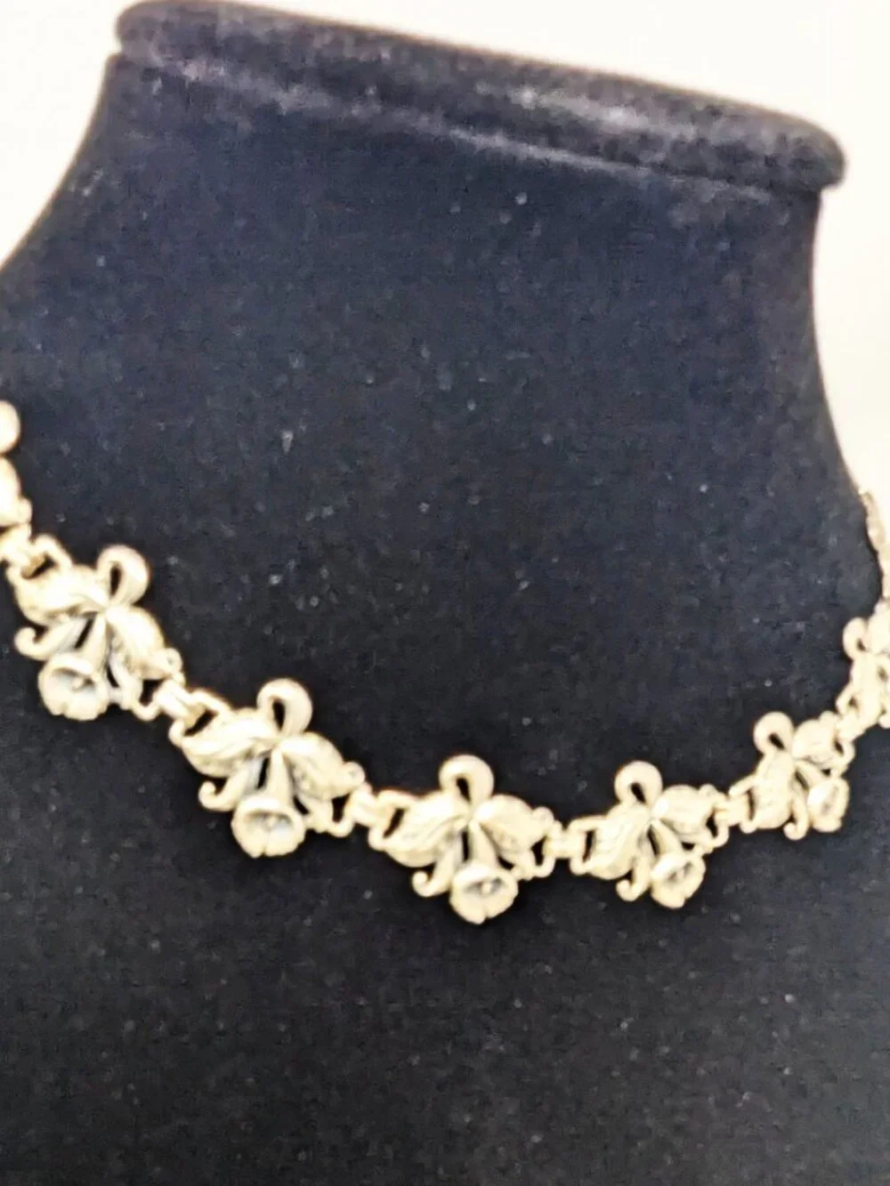VTG 1940s Guglielmo Cini Sterling Silver Necklace Cattleya Orchids 15